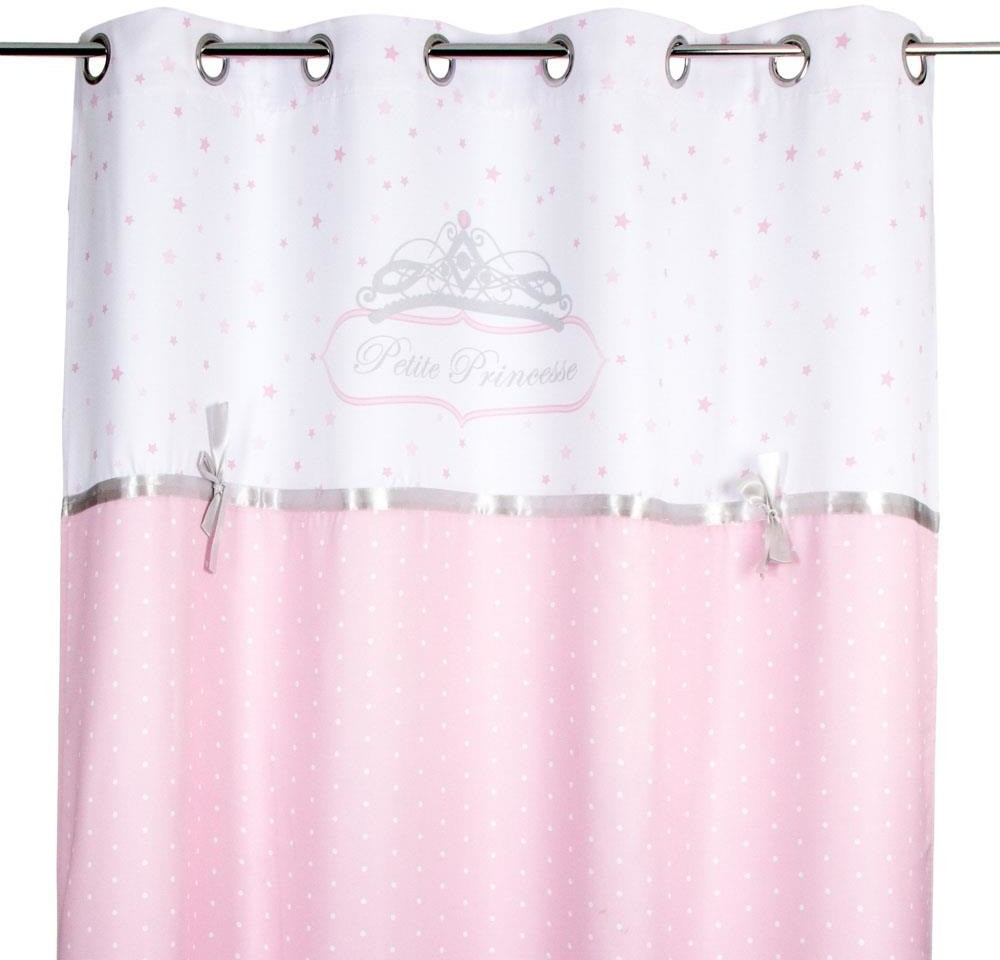 producent niezdefiniowany Różowa zasłona okienna dla dzieci PRINCESS z kokardą 140 x 260 cm B0108C25D