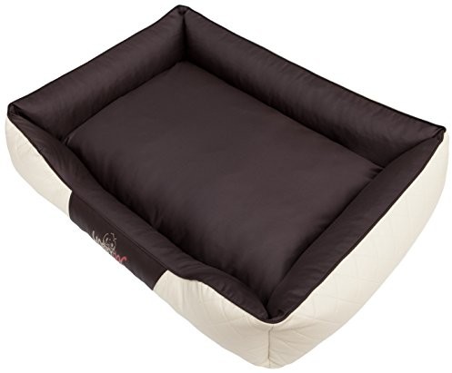 Hobbydog r3cepbeb7 kosz na łóżko dla psa/na sofę/Cesar Perfect ze sztucznej skóry, kodura, beżowy/brązowy, rozmiar R3, 95 x 73 x 23 cm 5902052048120