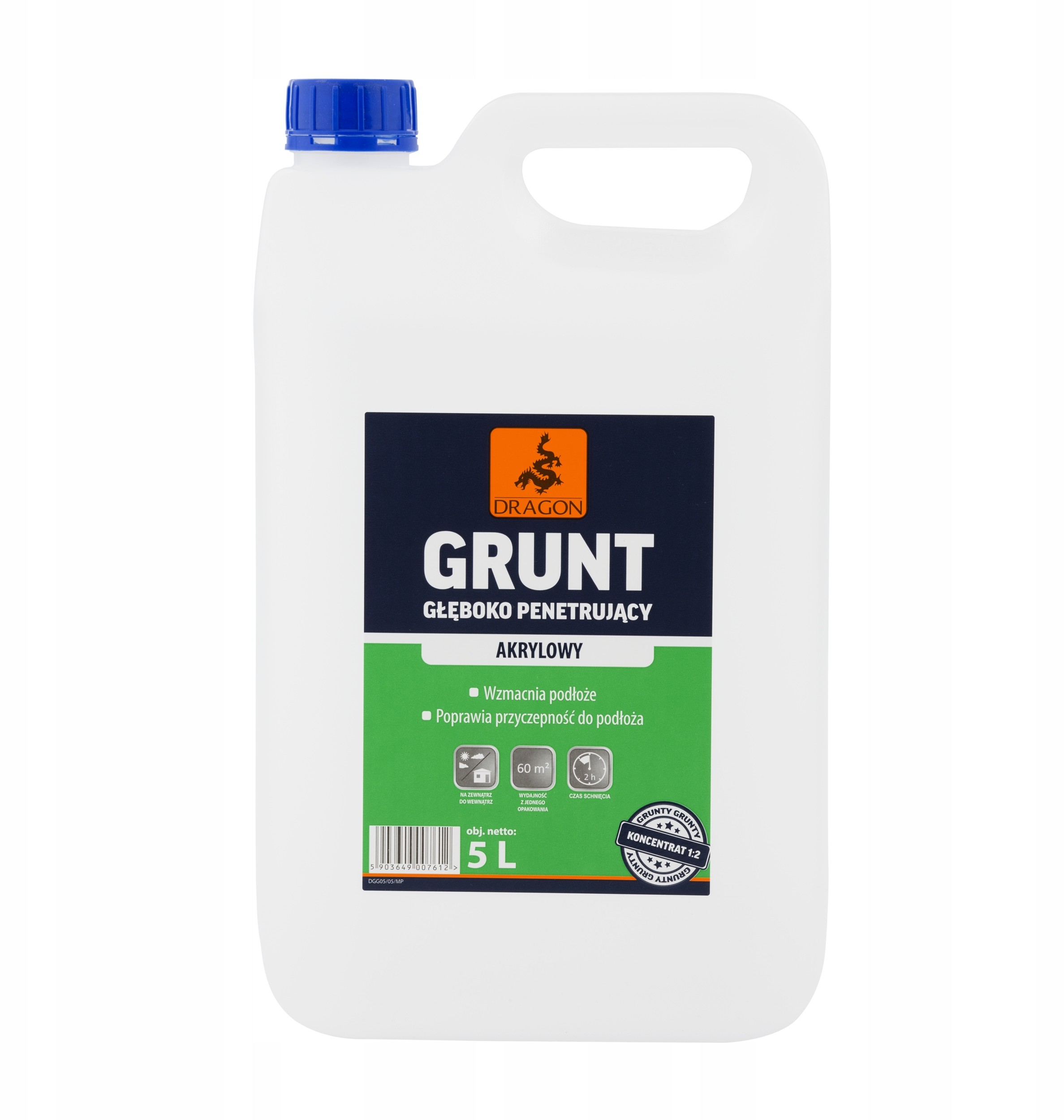 Dragon Grunt Akrylowy - Głęboko Penetrujący - 5L