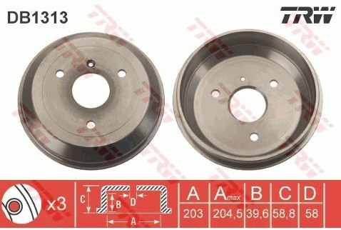 TRW Bęben hamulcowy DB1313