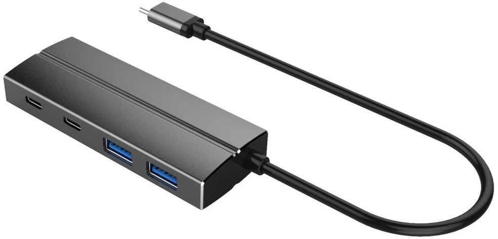 PremiumCord Hub USB 10G SuperSpeed Type C to 2× USB 3.1 A + 2× USB 3.1 C aluminium ku31hub07