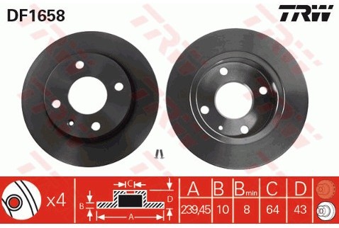 TRW Tarcza hamulcowa DF1658