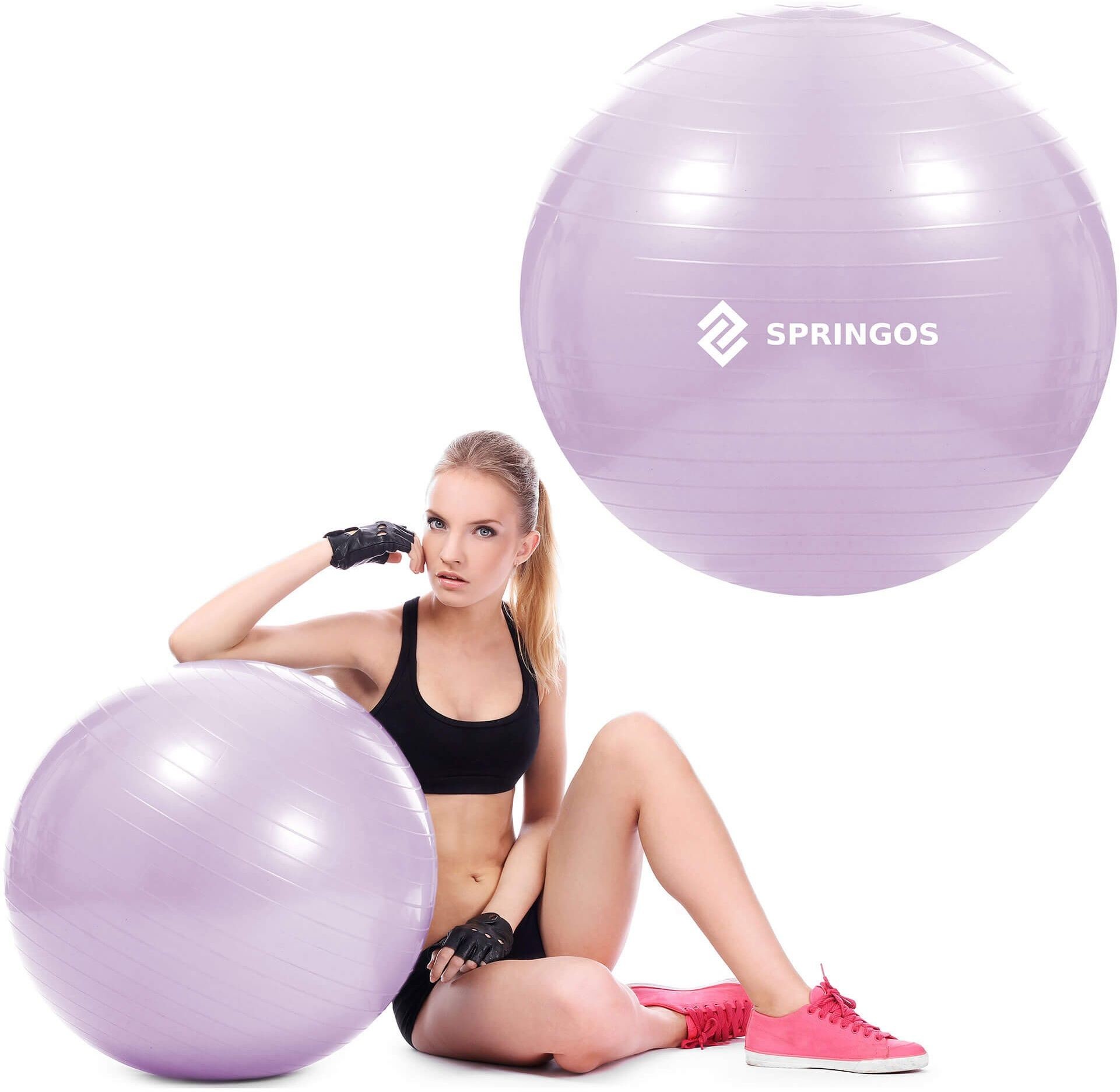 Piłka do ćwiczeń gimnastyczna 65cm rehabilitacyjna fioletowa FB0011