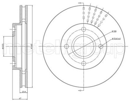 METELLI Tarcza hamulcowa 23-0316