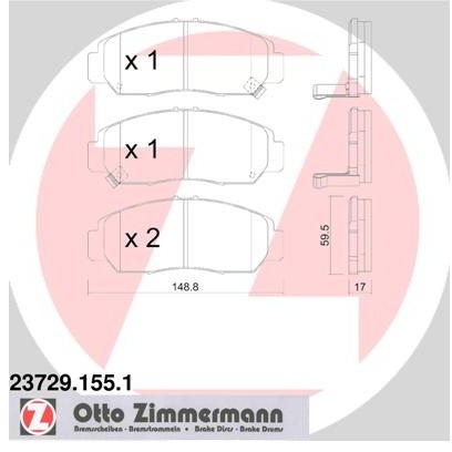 ZIMMERMANN Zestaw klocków hamulcowych, hamulce tarczowe 23729.155.1