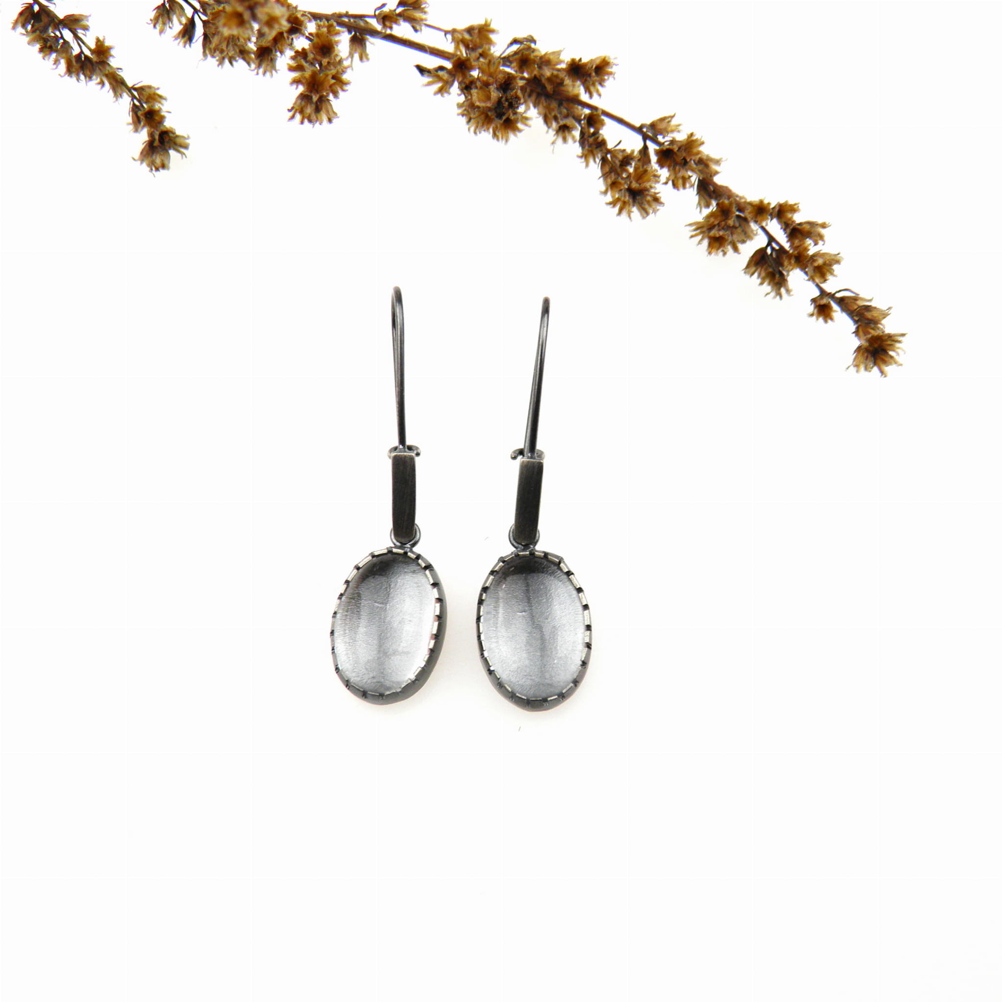 Venus Galeria Kolczyki srebrne z kryształem górskim