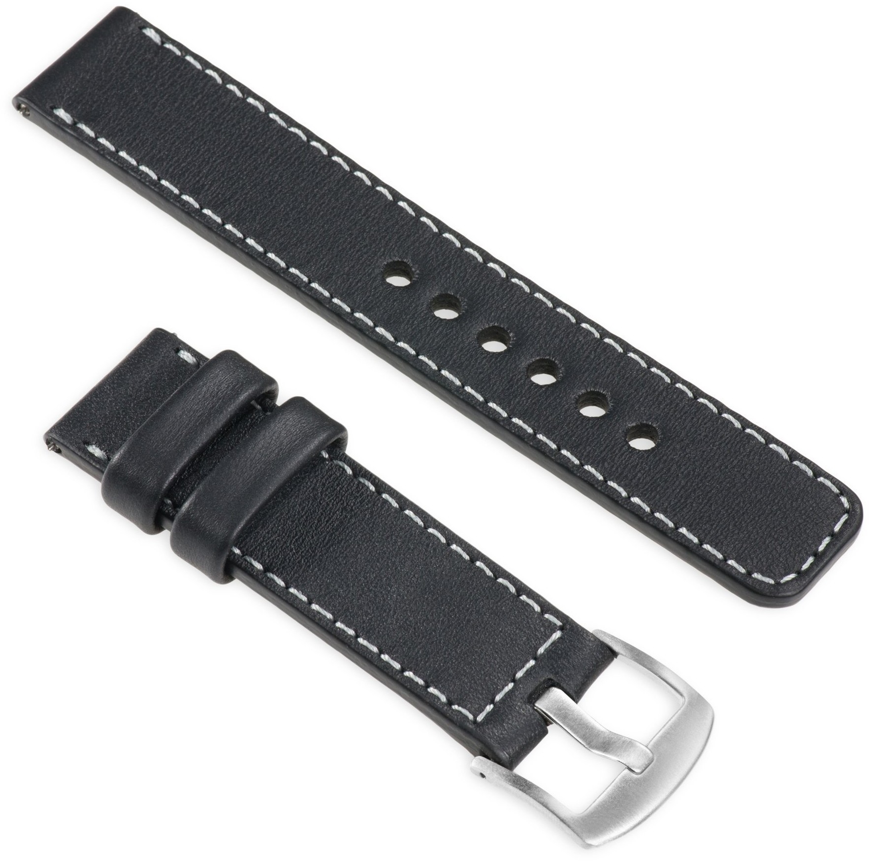 moVear Ekskluzywny Skórzany pasek 22mm do Huawei Watch GT / GT2 46mm | Czarny  uBand C1, produkt POLSKI