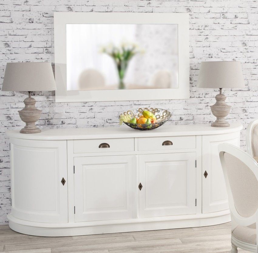 Dekoria Komoda Brighton 4 drzwi + 2 szuflady white 210x50x86cm 005-834