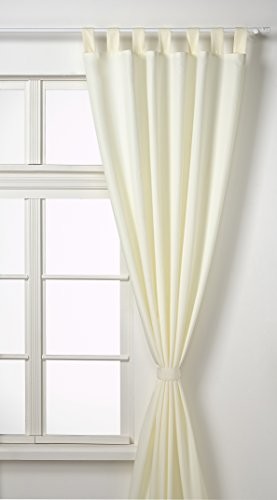 Gardinenbox zasłony z pętlami i taśmą ściągającą, makosatyna , kremowy, 245x140 cm 20400