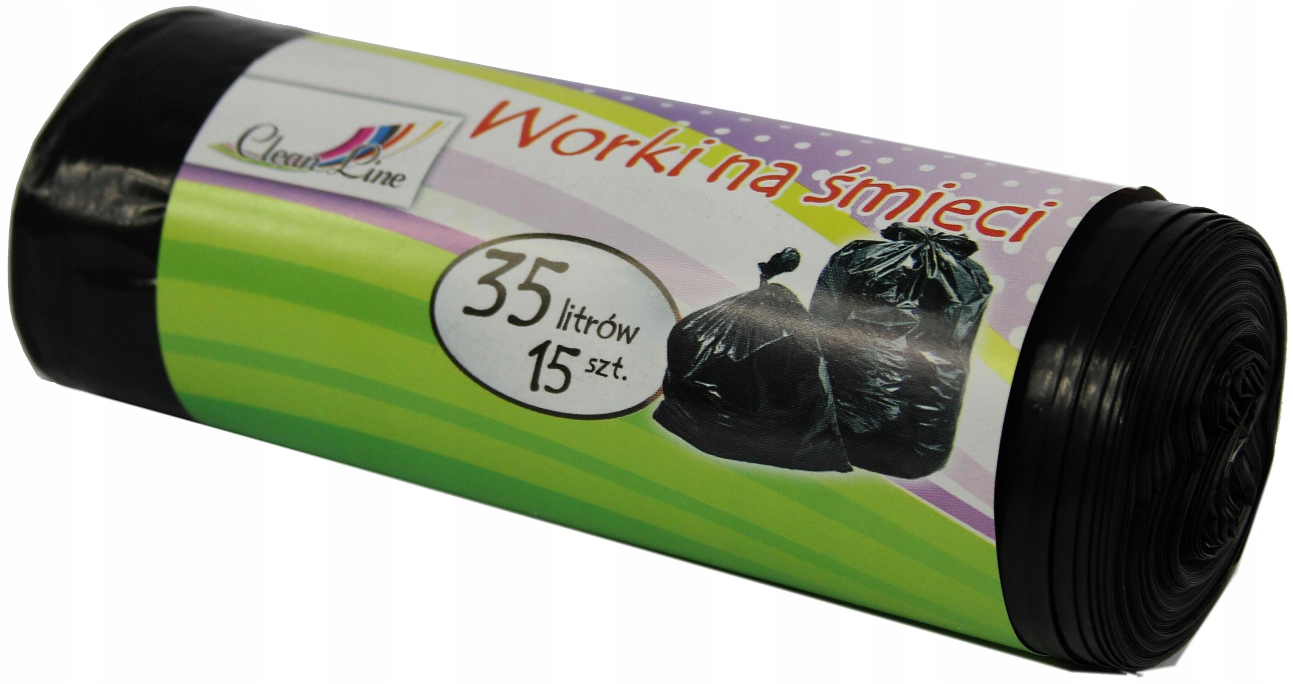 Worki na śmieci 35L komplet 15szt mocne wytrzymałe