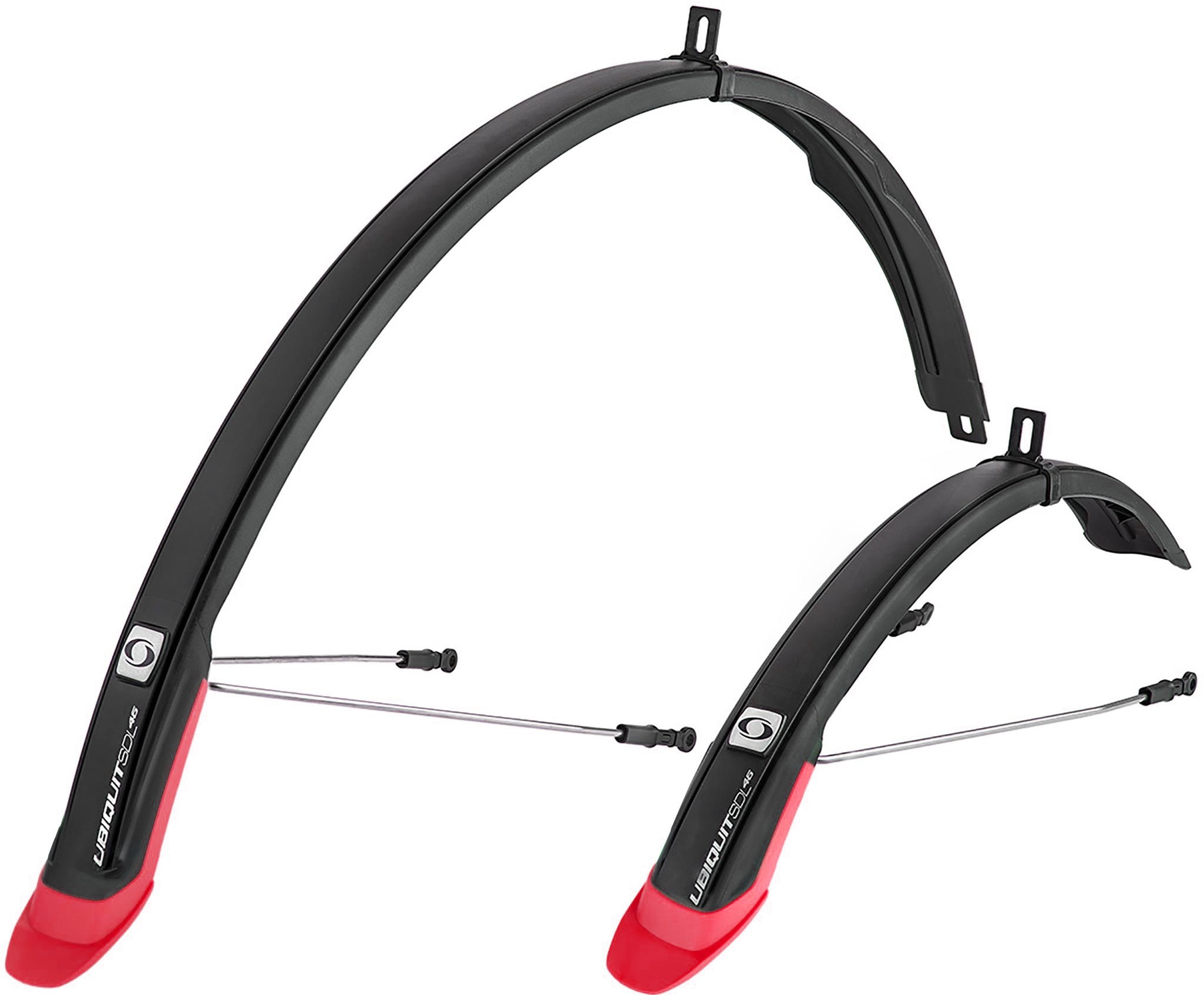 SIMPLA Błotniki 28'' UBIQUIT SDL 45mm czarny-czerwony + wsporniki (B460185)
