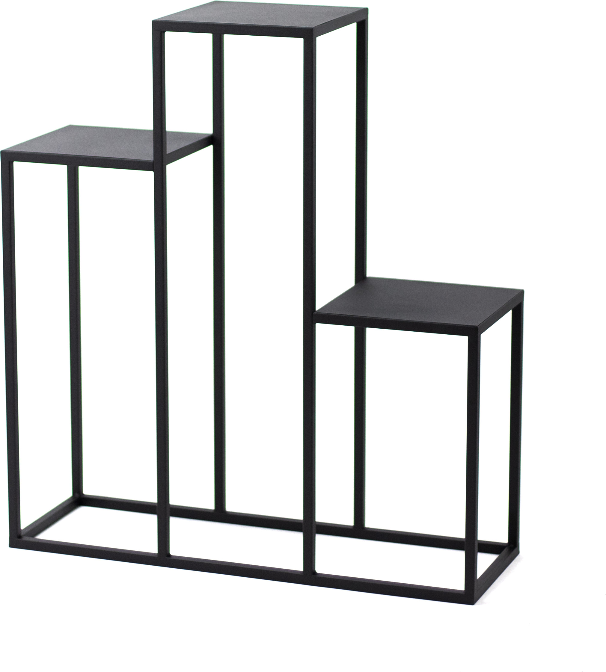 Kwietnik Metalowy Stojak na trzy kwiaty METALLO 80cm czarny LOFT KWL-2