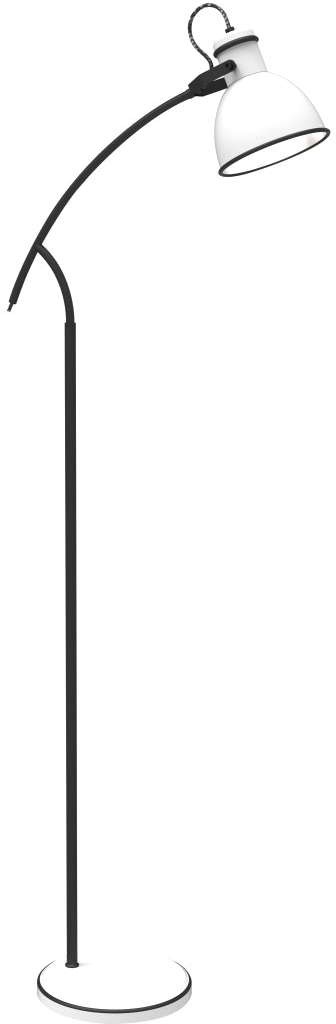 Candellux ZUMBA LAMPA PODŁOGOWA SZTYCA SKOS 1X40W E14 BIAŁY+CZARNY 51-72108