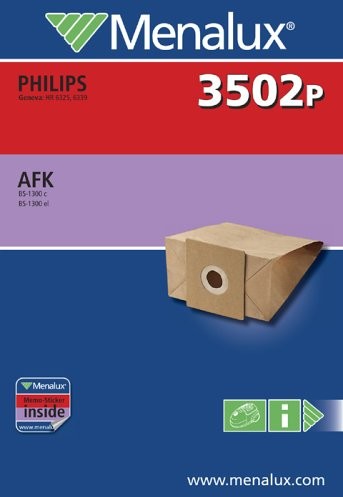 Menalux 3502 P/5 worek na kurz//Alaska/AFK Clatronic/Dirt Devil/Philips/Severin/Thomas 900196199