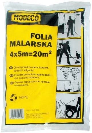 Modeco Folia malarska o wymiarach 4mx5m opakowanie 1 komplet marki MN-05-620