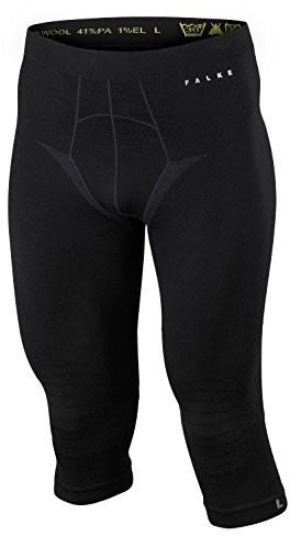 Falke mężczyzn wool Tech 3/4 Tights bielizna, czarny, L 33417