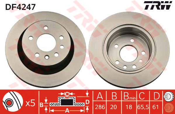 TRW Tarcza hamulcowa DF4247