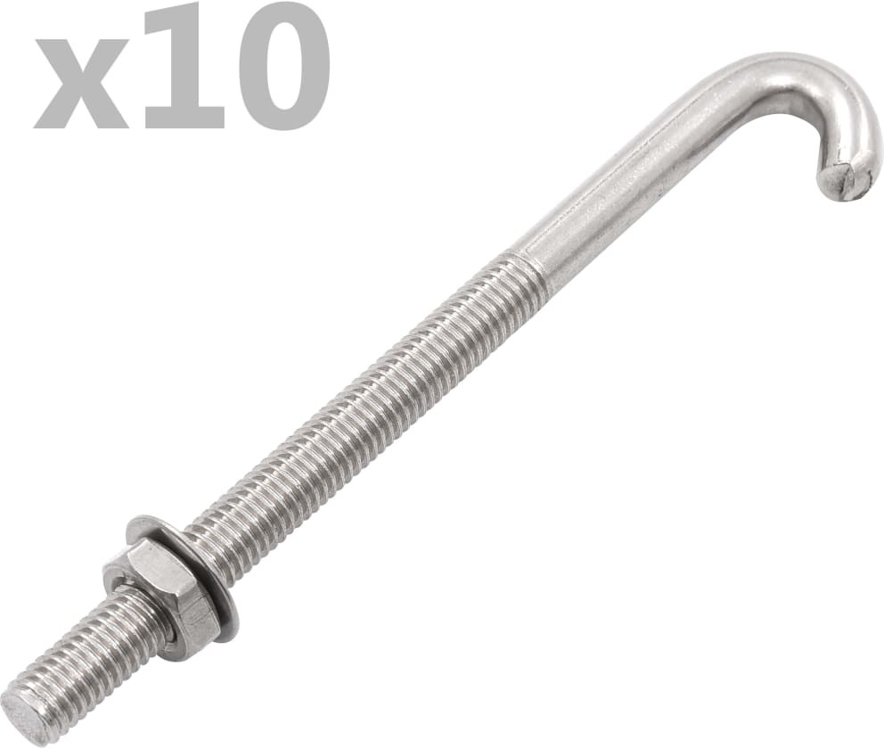 vidaxl Śruby kotwiące z nakrętkami i podkładkami, M8x120 mm, 25 zest.
