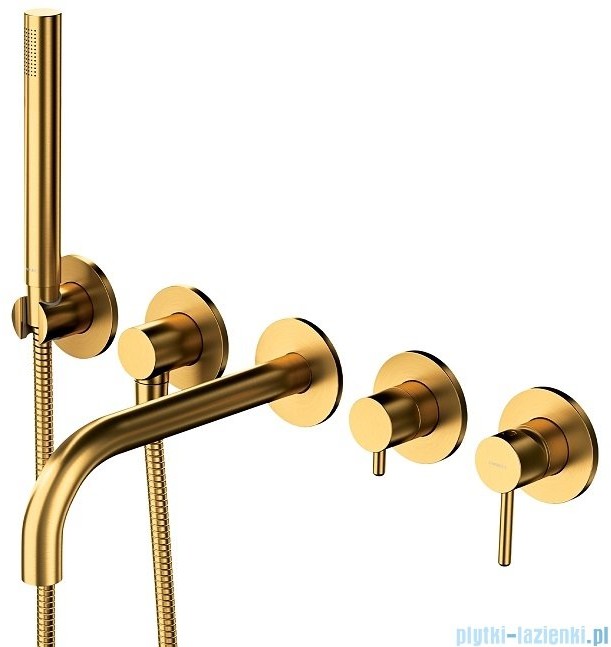 Omnires Y bateria wannowa 5-otworowa podtynkowa złoto szczotkowane Y1237/1GLB