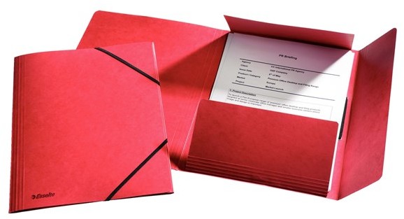 Esselte 3 Flap Folder Elastic A4 Red 1326515