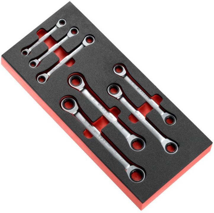 FACOM Moduł piankowy 7 kluczy oczkowych grzechotkowych 6x7-17x19 mm, MODM.64J7
