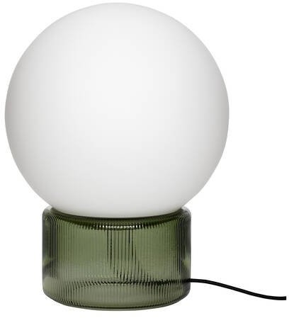 Hubsch GLASS Lampa Stołowa 33 cm Zielona z Mlecznym Kloszem 991201