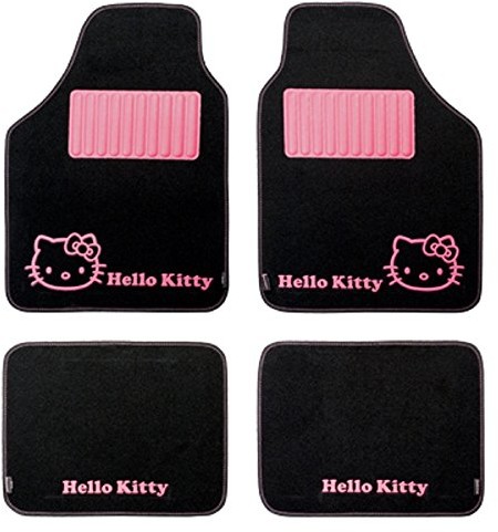 Hello Kitty KIT3013 zestaw uniwersalnych dywaników samochodowych, czarny, 4 szt. KIT3013