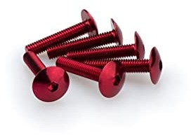 Puig 3995R blister 6 śrub, zaokrąglone, M6, 30 mm, czerwony 3995R