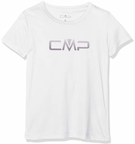 CMP Dziewczęcy Technical T-Shirt z logo, biały, 164 39T5675P