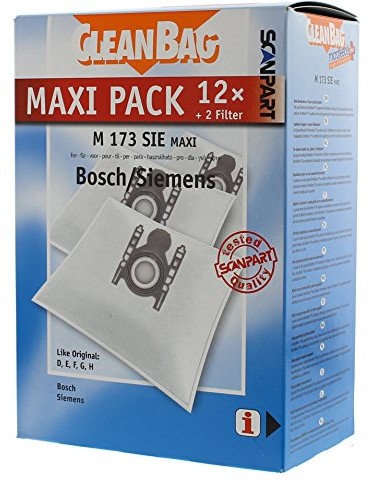 SCANPART Worki do odkurzacza Maxi Pack M 173 SIE; jak Original Bosch, Siemens: D, E, F, G, H 2687438173