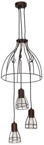 Luminex Lampa wisząca zwis Sheila 3x60W E27 brązowy 5841