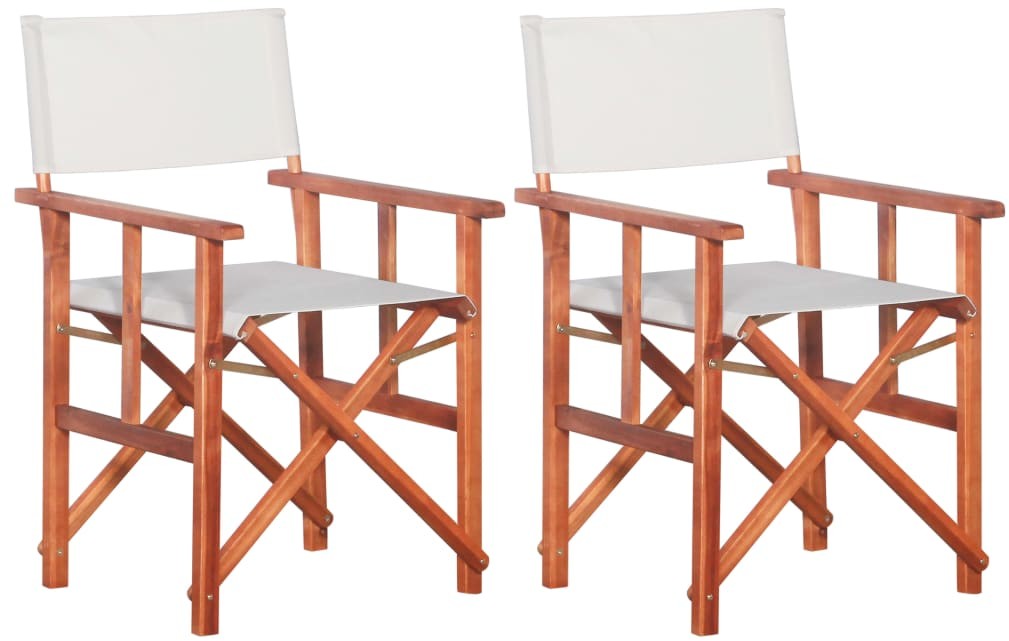 vidaXL Krzesła reżyserskie, 2 szt., lite drewno akacjowe