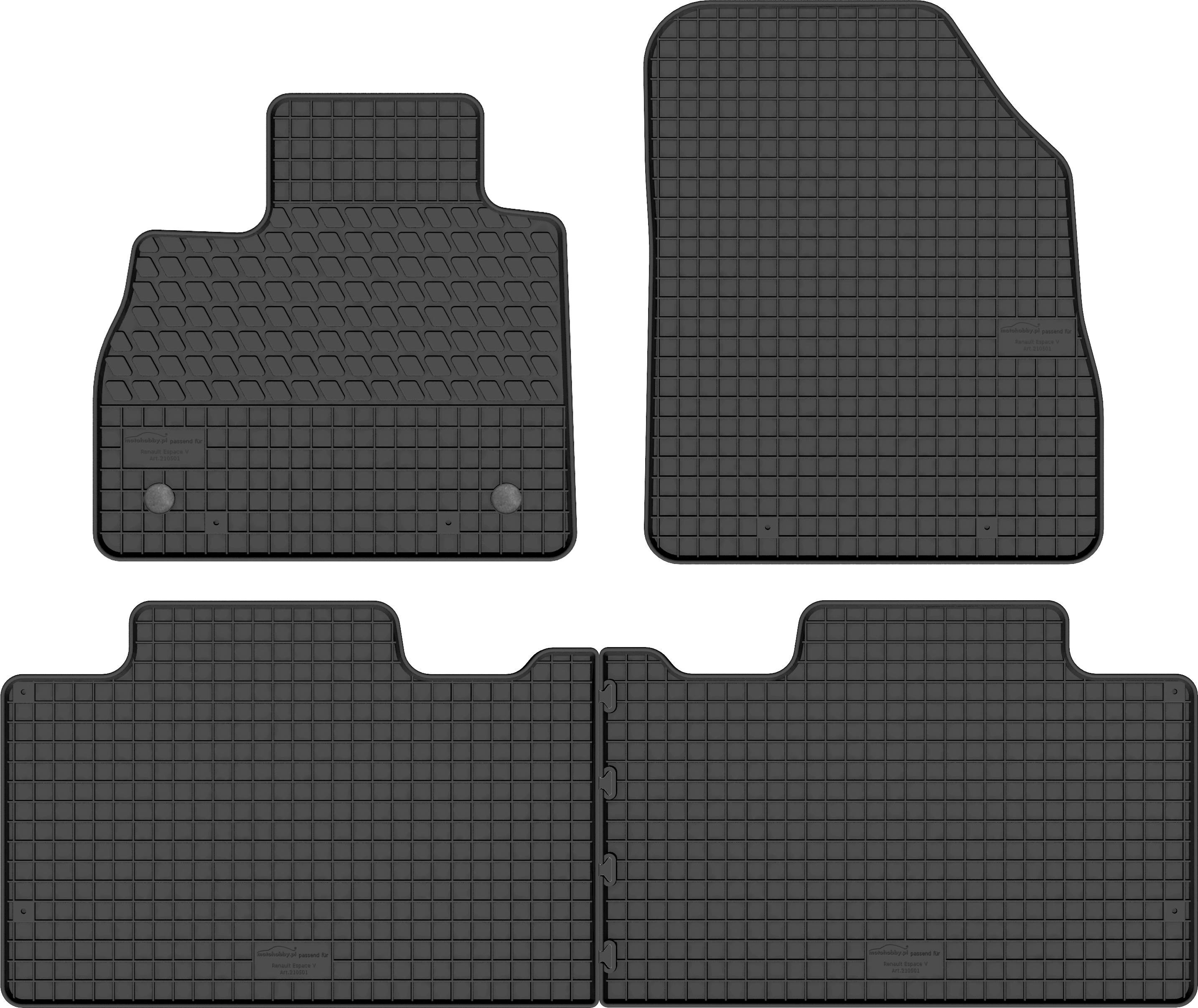 MotoHobby Renault Espace V (2015-2021) - dywaniki gumowe dedykowane ze stoperami