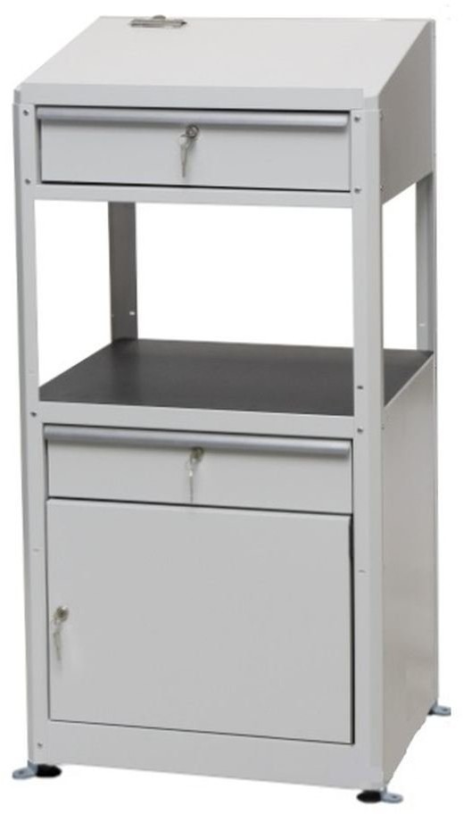 008 Pulpit warsztatowy na stopkach z szafką i szufladą wymiary 597x1225x527 mm) 00877013 77013-uniw