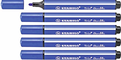 Stabilo Trio Scribbi amortyzowane pisaki trójkątne, zestaw na stół, niebieski 368/932