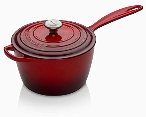 LE CREUSET Le Creuset Signature żeliwny rondel z uchwytem odpornym na wysokie temperatury, okrągły,  20 cm, 2,5 l, nadaje się do wszystkich rodzajów kuchenek łącznie z indukcyjnymi, 3,612 kg, czereśnia