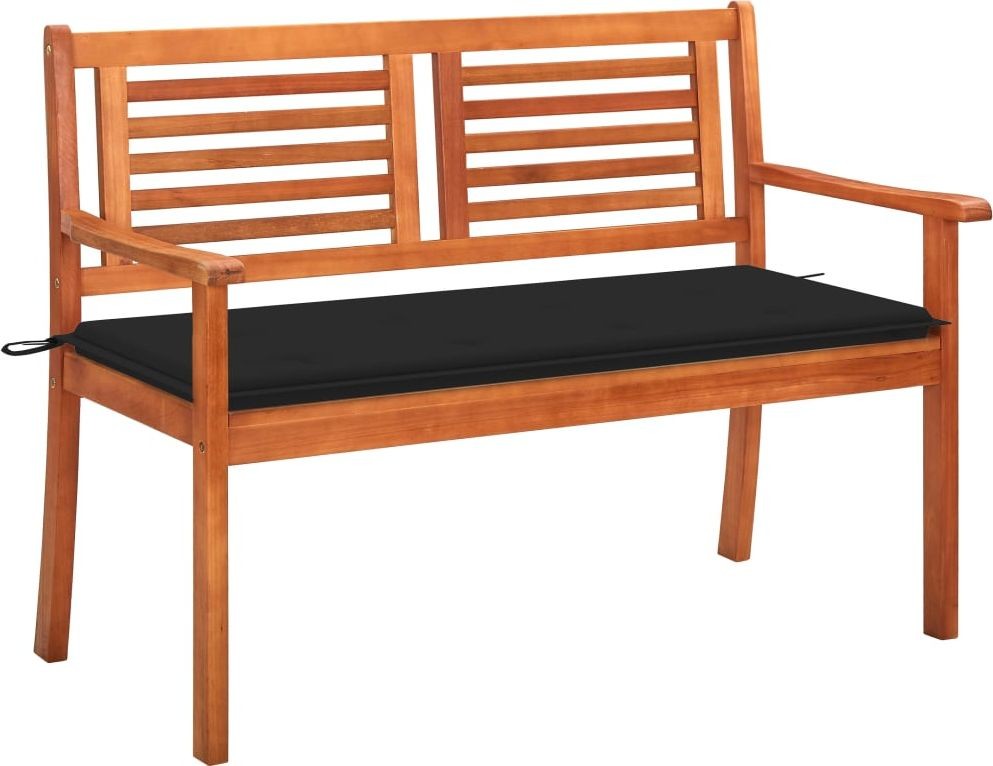 vidaXL 2-os ławka ogrodowa z poduszką 120 cm lity eukaliptus 3060976