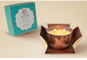 Song Of India Luksusowa Świeca Veda Miedziana - Chłodząca woda morska & Kojąca żywica Oud (Pitta) - 200 g