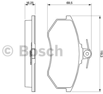 Bosch Zestaw klocków hamulcowych, hamulce tarczowe 0 986 466 698