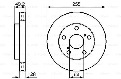 BOSCH Tarcza hamulcowa przednia, 0 986 478 726  0986478726