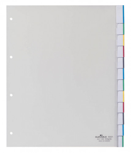 DURABLE Przekładki do segregatora A4 10 stron przezroczyste 6831-19