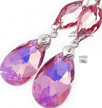 Swarovski Przepiękne Kolczyki Rose Srebro