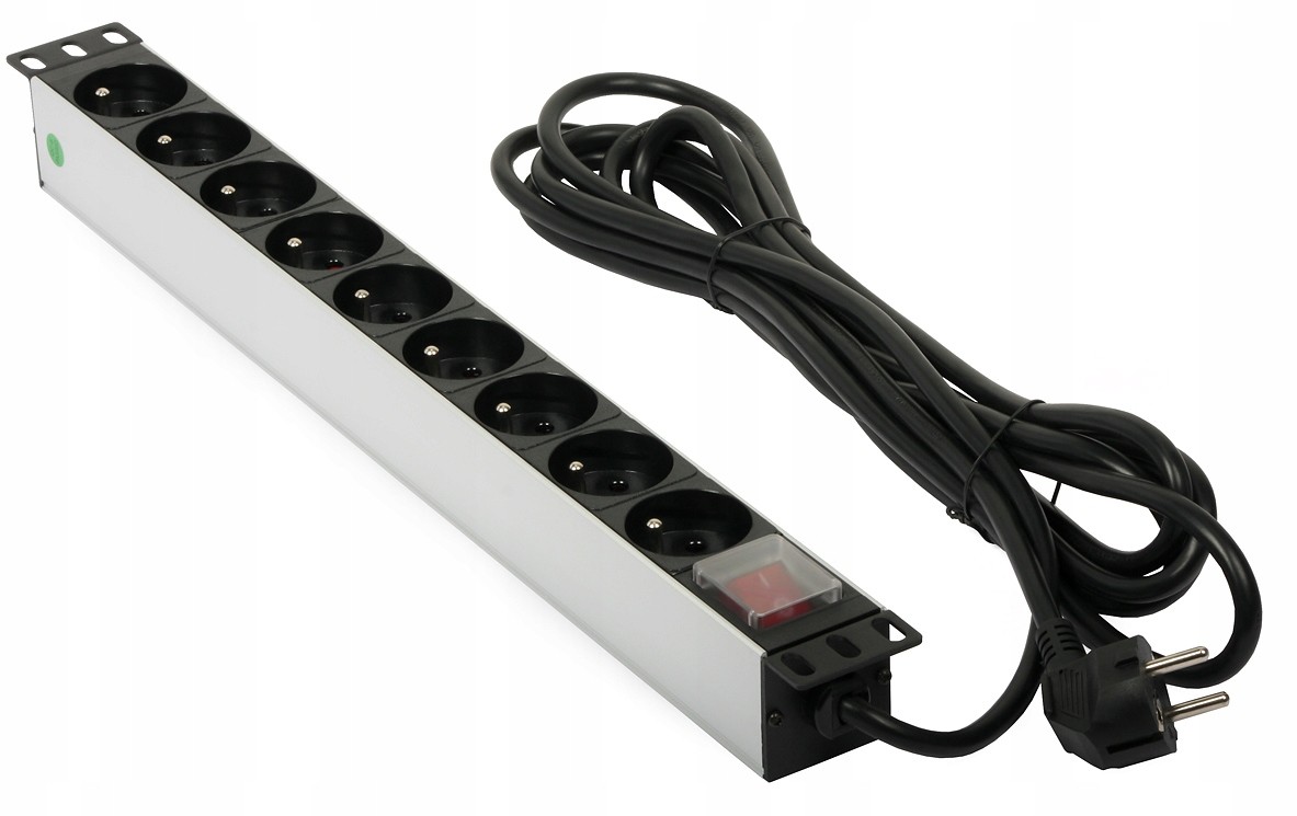 Listwa zasilająca PD-9/5M 1U 19' 9 gniazd kabel 5m