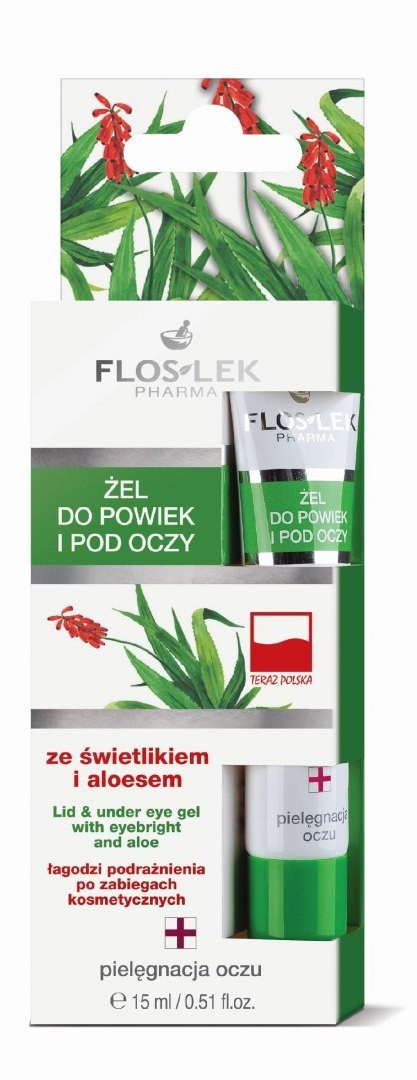 Flos-Lek Floslek Pharma Żel ze świetlikiem i aloesem do powiek i pod oczy w tubce 15ml 17360