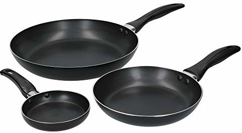 KitchenCraft Patelnia  patelnie 28/20/12 cm aluminiowe czarne 3 szt twm_952937