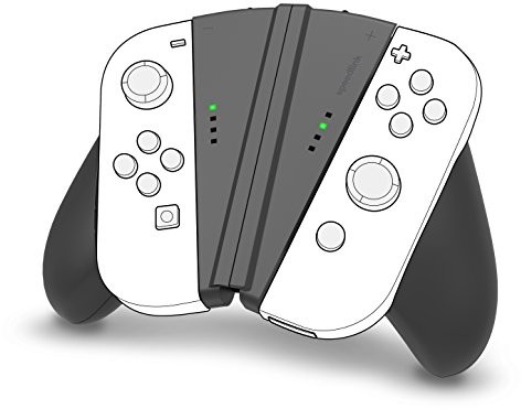 Nintendo SL-330602-BK V-Grip 2-w-1 uchwyt do Switch Joy-Cons czarny (niemiecki układ klawiatury) (INT-SL-330602-BK)