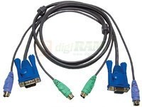 Aten Kabel 2x SVGA+klawPS+myszPS 5.0m Light 2L-5005P/C