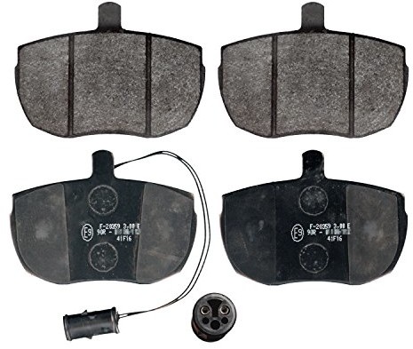 febi bilstein 116127 zestaw klocków hamulcowych (przód, 4 klocki hamulcowe), ze stykiem ostrzegawczym zużycia 116127