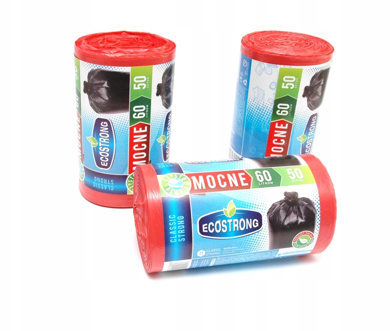 Mocne Worki Na Śmieci 60L Czerwone Proekolog 50szt