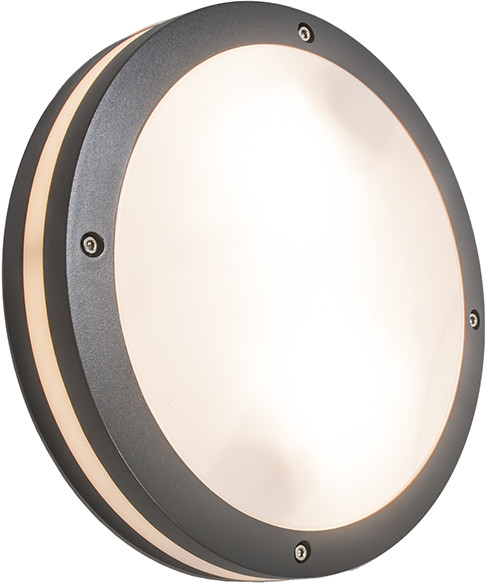 QAZQA Lampa ścienna i sufitowa antracyt IP54 - Glow